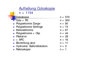 Aufteilung Coloskopien